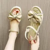 Kleidschuhe Damen Schnallen Schuhe Grüne Sandalen für Frau mit mittleren Absätzen Sommer 2023 Plattform Schleife Strand Designer Sandale Täglich H
