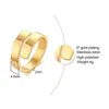 Bandringe aus Titanstahl, geometrischer Damenring, glatt und einfach, personalisierter Goldschmuck, Großhandel, Schmuckring Dhf0T