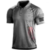 Polos pour hommes 1776 Jour de l'Indépendance Polo militaire Hommes T-shirt Drapeau américain Vêtements à manches courtes Tops Golf en plein air