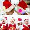 Parti şapkaları aydınlatar Noel şapkası yenilik LED komik peluş colorf Santa Yeni Yıl Şenlikli Tatil Parti Malzemeleri ADTS KADINLAR HOME GARD DHL9S