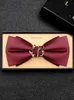 Bow Ties Groom and man business office weedding good quality man adult plain black high-grade suit shirt bow tie 231013