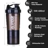Tumblers 600ml Protein Shaker Cups with Powder Storage Container Mixer Cup Gym Sport Water Bottles Wire Whisk Balls Drinkware 231013