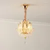 Hanglampen Moderne Led-verlichting Lotus Lamp Voor Woonkamer Slaapkamer Gang Trappen Licht Kristal Hangende Scandinavische Binnenarmaturen