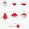 Kupalar Karikatür Seramik Kupa Sevimli El Boyalı Mantar Yemekleri Kırmızı Tabak Kasesi Kaşığı Kişiselleştirilmiş Mutfak Tahafi İçecek Sware 231013