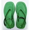 Sandaler Green Summer Gladiator Women Bohemian Flip Flops Beach Flats Tjock Sole Platform Shoes Woman Ankle Strap Sandalias Mujer