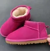 Uggliess Neu eingetroffene Schneestiefel für Kinder, Jungen, Mädchen, Mini-Schaffell, Plüschfell, kurz, G, Knöchel, weich, bequem, warm halten, mit Kartenstaubbeutel