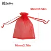 Jewelry Pouches 100Pcs/lot 7x9 Cm Organza Bag Tulle Drawstring Packaging Display & Wedding Gift Bags