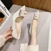 Sapatos de vestido bombas estilo europeu tempo simples confortável salto alto 2023 apontou salto grosso pu único selvagem mulheres