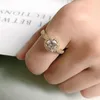 Zestawy biżuterii ślubnej Kinel 18k złoty cyrkon pierścionek zaręczynowy Naszyjnik na nowoczesne walentynki Prezent Kobiety 231012