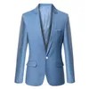 Men's Suits Blazers Blue Men Blazers Work Office Men Tuxedos For Formal Occasions Pockets Coat Blazers Male Custom Men's Business Slim Blazers 231013