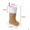 Weihnachtsdekorationen Glitzer Weihnachtsstrumpf Gold Pailletten Blingbling Weiß Veet Manschette Weihnachtsbaum Dekor Festival Party Ornament Home G Dhhjg