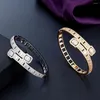 Bangle Zlxgirl Marca Mirco Pavimentada Zircão Cristal Casamento Para Mulheres Tamanho Jóias De Noiva Colorido Zircônia Pulseira De Ouro Presentes