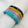 Charm-Armbänder, trendige bunte Acryl-Bambus-Armbänder für Frauen, geleefarbene Stretch-Harzperlen, Manschettenarmbänder, Schmuck