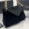 Omuz Çantaları Tasarımcı Kadınlar Loulou Puffer Süet Messenger Çantası Fransa Marka Y Taşlı Deri Crossbody Çanta Leydi Çift Zincir Kayışlar Omuz Çantaları