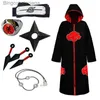 Thema Kostüm Hokage Akatsuki Cosplay Umhang Kind Uzumaki Zubehör Stirnband Ring Itachi Kunai Uniform Halloween Kommen Erwachsene Kinder GeschenkL231013