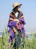 Платки женские весенне-осенние пончо, шаль в этническом стиле Синьцзян-Тибет, одежда для туризма, модный плащ D4997 231012