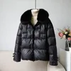 Women's Down Parkas Winter Women Real Fur White Duck Jacket Mink Hair Puffer Coat Kvinna Vintage Streetwear Short Outwear 231013