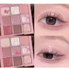 Eye Shadow 9 Colors Eyeshadow Palette Rose Pink Color Pearly Matte Glitter Pallete Shiny Women Makeup Pigments 231012