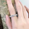 Pierścienie klastrowe Spring Qiaoer Przyjazd 925 Srebrny srebrny 4 mm Asscher Cut Symulowany moissanite Ring Pierścień Dziewczynki