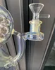 Rainbow Color Smoking Accessories Ash Catcher Bubbler Hookahs ljusblå glas Bong Oil Rig Hookah 14mm Inner Connector 9 Inches Bonus Bubble Ball Anpassad