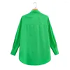 Женские блузки 2023, осенняя однобортная 8-цветная рубашка с лацканами, коротким передним и длинным задним одним карманом
