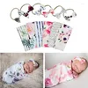 Filtar födda blommor 2 st/set pannband set baby sovsäck