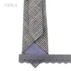 Bow Ties Top 50% Wool Cashmere Soft 7cm Gravata Bowtie Hankie Set Marrom Listrado Manta Clássico Homens Crianças Festa de Casamento Cravat Acessório Presente 231013