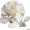 Decorative Flowers 10Pcs/Lot White Rose Artificial Flower Pe Flash For Home Wedding Decoration Single Christmas Party Fake Branch Dh9Hi