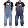 Heren Jeans 2021 Mannen Een Stuk Volledige Lengte Jarretelbroek Casual Losse Wijde Pijpen Slanke Zak Overalls Denim Jumpsuits Gescheurd 2598