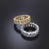 Cluster Ringe Handgefertigt Pave Square Radiant Cut Diamant Band Ring Luxus 14 Karat Gold Verlobung Cocktail Hochzeit Für Frauen Männer Jewelry289T