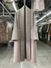 Kadın Yün Karışımlar Büyük Turnot Yaka Bathrobe Style Çift Taraflı Ceket Kadınlar Uzun Kore Moda Breif Gevşek Kış Ceket 231012