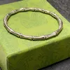 Bracciale di design di lusso Catena di gioielli in bambù in argento sterling di alta qualità Moda donna placcato oro Regalo B0050