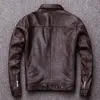 Мужская кожаная винтажная куртка из натуральной кожи, мужские куртки из натуральной кожи 100 красного, коричневого, черного цвета, мужское пальто, осенняя одежда M174 231012