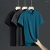Herenpolo's Zomer T-shirts voor heren Ademen Polo Shirs Werkkleding Effen Kleur Dunne Cool Slim Fit Tops Korte mouw
