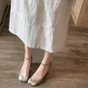 Dress Shoes 2023 Fashion Tabi Ninja WomenRound Split Toe Shallow Thick Heel Sandals Single Mid Mary Janes Female Pumps 231013