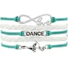 Braccialetti con ciondoli Ballerina di danza Scarpette da ballo Cuore Infinito Amore Gioielli fatti a mano Donna Uomo Regalo Drop2463