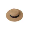 Straw Hat Ladies Bee Bow Wide Brim Hats Summer Outing Sunscreen Sunshade European and American Retro Leisure All-Match Top245e