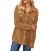 Kadın Ceketler Uzun Kollu Yakel Kadınlar Sonbahar Kış Kış Yünlü Giysiler Ceket Zarif Düğmeler Dış Giyim Casaco