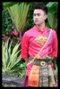 Vêtements ethniques Robe de mariée pour la Thaïlande Costume Mens Rose Rouge Collier Demi-manches Dai Festival Thai Traditionnel