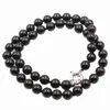 Gerdanlık moda doğal taş boncuk kolye siyah oniks agates yuvarlak iplik kolyeler kadınlar için uzun zincirli zarif hediye takı A721