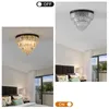 Black luxury modern style crystal lamp, large ceiling chandeliers, applied to dining room, living room,bedroom