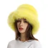 قبعة الحوض الصلبة الصلبة الدافئة الدافئة للسيدات مع حافة واسعة لآذان غطاء رأس الخريف/الشتاء