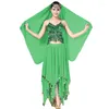Stage noszenie ubrań tańca Bollywood Egipt Kobiety taniec brzucha Kostiumy występy 3pcs/set (najlepsza zasłona spódnicy)