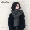 Scarves Maikun Thick Warm Scarf For Women Pure Color Ladies Imitation Cashmere Black Female Winter To Increase Ahawl 231012