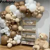 148PCS Caramel Coffee Balloon Arch Garland for Kids Baby Shower Teddy Bear Neutral Wild One 1st urodzinowe dekoracja Y264F