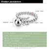 여자 925 스털링 실버 브레이슬릿 민족 The Ball Pendant Baded Bracelet Lady Charm Silver Jewelry 20cm 체인 Solid Silve284m