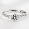 Bröllopsringar 2st/sets Geometric Love Crown Zircon i par för par Löfte matchande ringset Senior Designer Jewelry