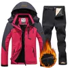 Skipakken Dames skipak Waterdicht snowboardjack Broeken Warme wintersneeuwjas Bergwindjack Regenjas met capuchon Vrouwelijke outfits 231012