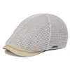 Bérets Maille sboy casquettes été hommes femmes chapeaux respirant béret en plein air Gorro Hombre Boina Golf chapeau mode décontracté solide casquette plate 231013