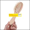 Hårborstar bambu borstar detangling trähårborste våt eller torrt ovalt hårborste för kvinnor män droppleverans 2021 produ dh1t2 zz